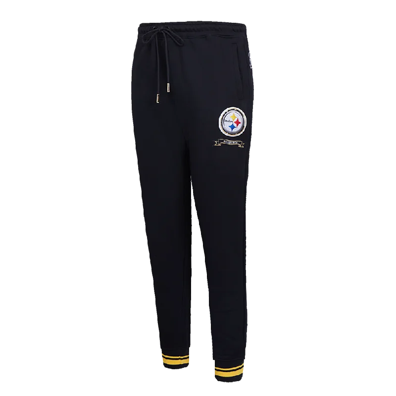 NFL PITTSBURGH STEELERS PRO PREP W RIB FLC WOMEN'S SWEATPANT (BLACK/YELLOW) Polished Women's Silk