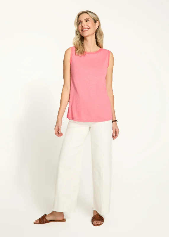 Boat Neck Cami, Coral Bold Women's Animal Print