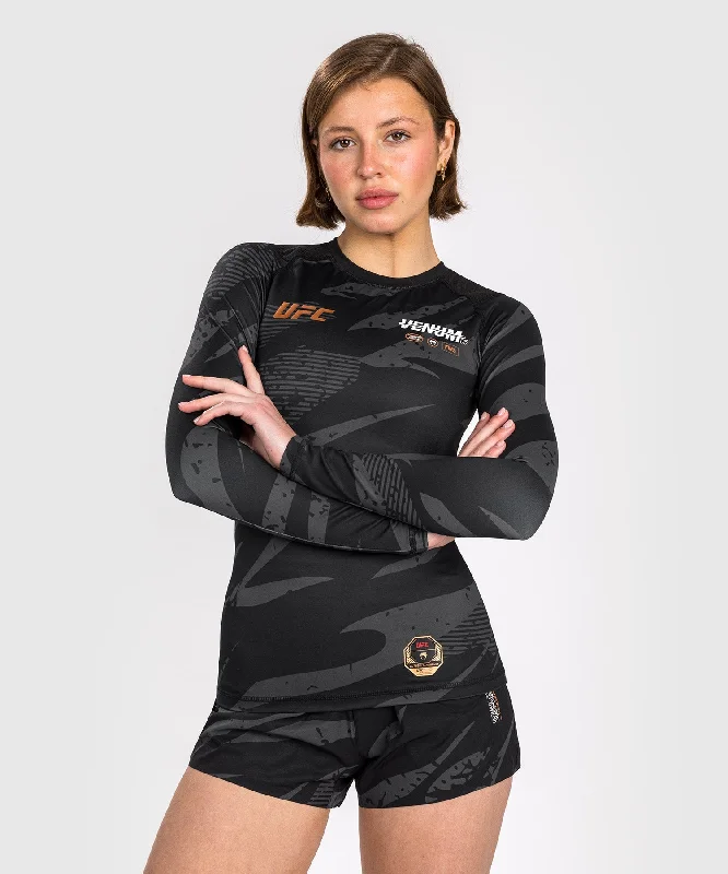 UFC Adrenaline by Venum Fight Week Women’s Performance Long Sleeve Rashguard - Urban Camo Edgy Women's Punk