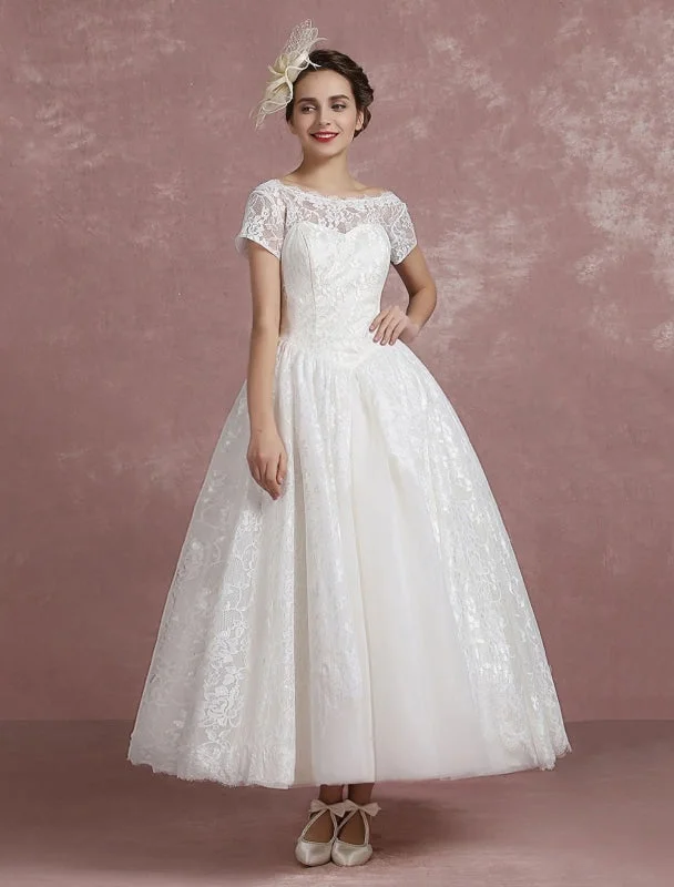 Princess Wedding Dress Lace Vintage Bridal Gown Sweetheart Illusion Short Sleeve Back Design Ball Gown Bridal Dress In Ankle Length Exclusive Compression Princess Wedding Dress Lace Vintage Bridal Gown Sweetheart Illusion Short Sleeve Back Design Ball Gown Bridal Dress In Ankle Length Exclusive Compression