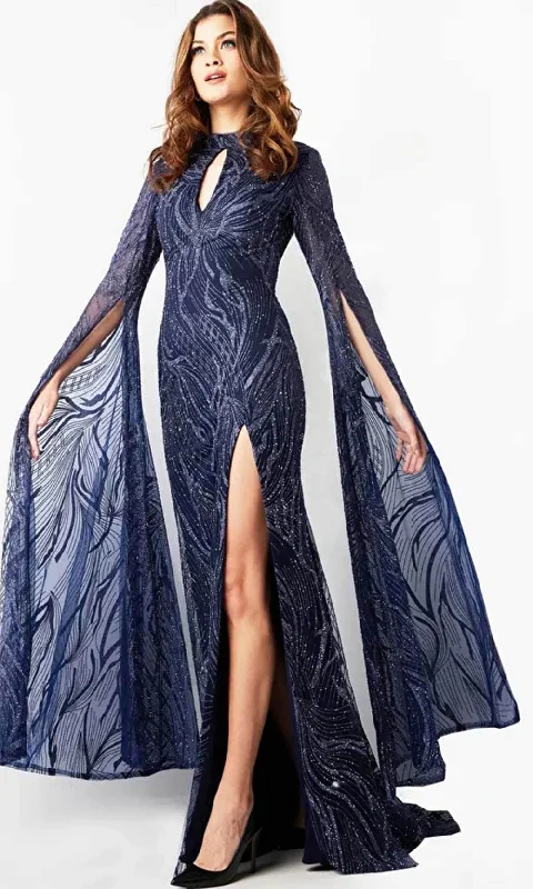 Jovani 26092 - Embellished Long Sleeve Prom Gown Contemporary 