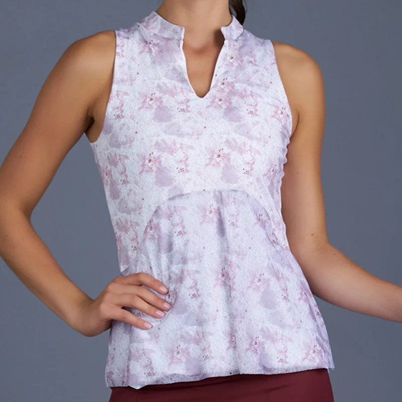 Rust Sleeveless Collar Top Vacation