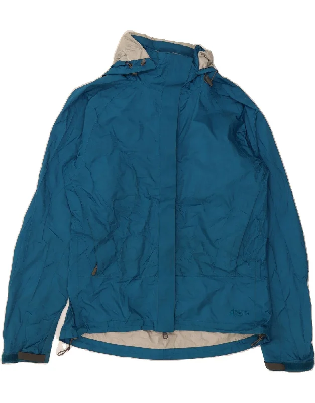 MOUNTAIN EQUIPMENT Womens Hooded Rain Jacket UK 38 Medium Blue Nylon Dapper Women's 1920S