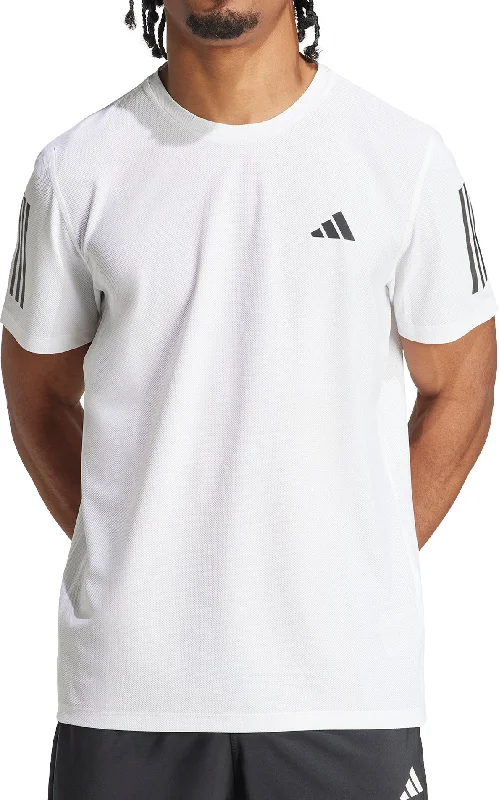 adidas Own The Run Short Sleeve Mens Running Top - White Luxurious Women's High -  end
