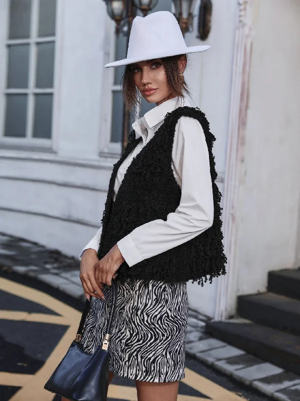 Casual Plain Sleeveless Regular Women Cardigan Adventure