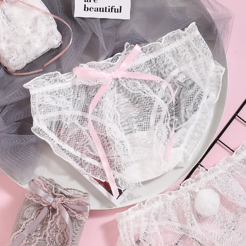 3 pieces of sweet lace panties PL51395 Luxurious Women's High -  end