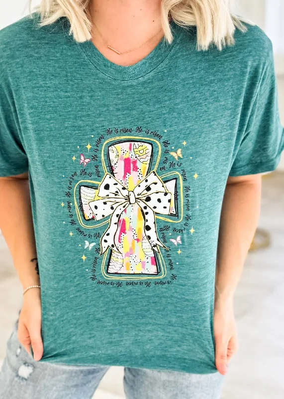 He is Risen Graphic Tee or Pullover - Made to Order Feminine Women's Style 