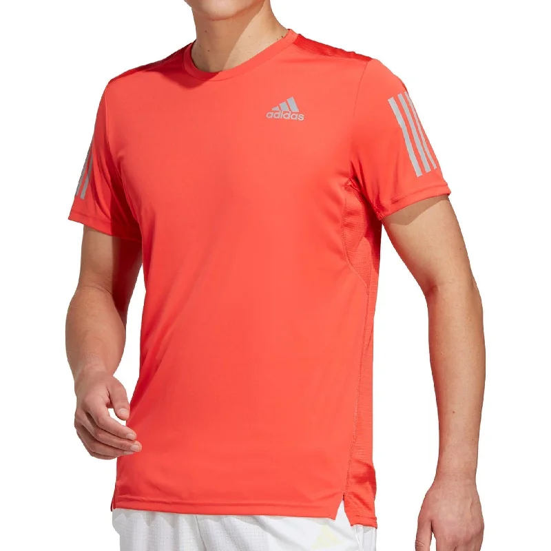 adidas Own The Run Short Sleeve Mens Running Top - Red Minimalist Women's Casual