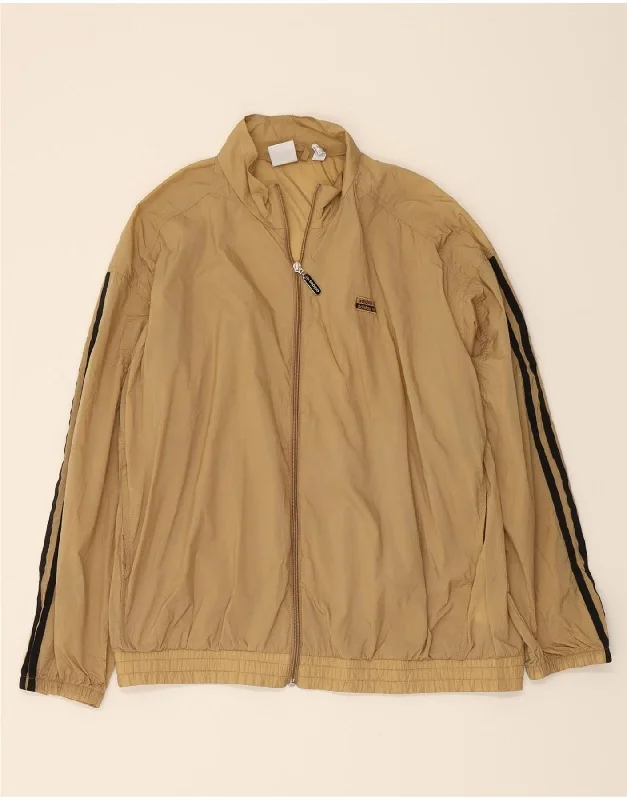 ADIDAS Womens Oversized Bomber Jacket UK 18 XL Brown Nylon purpose