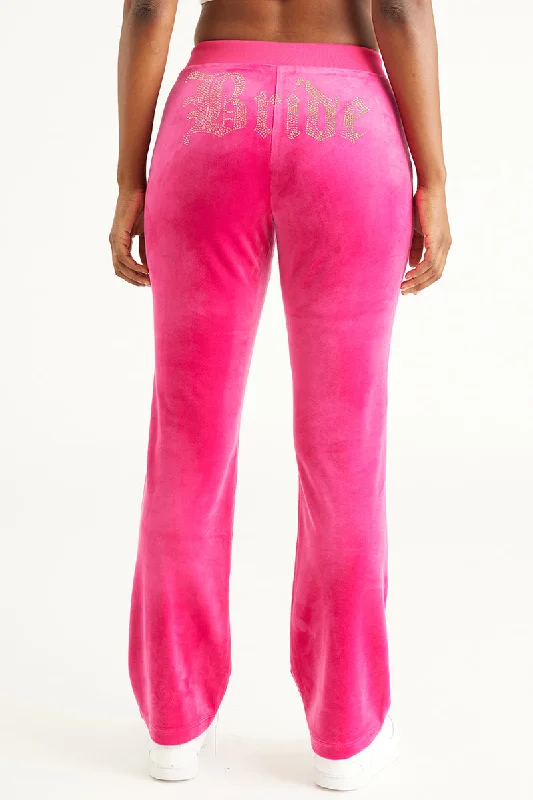 Bride Big Bling Velour Track Pants European