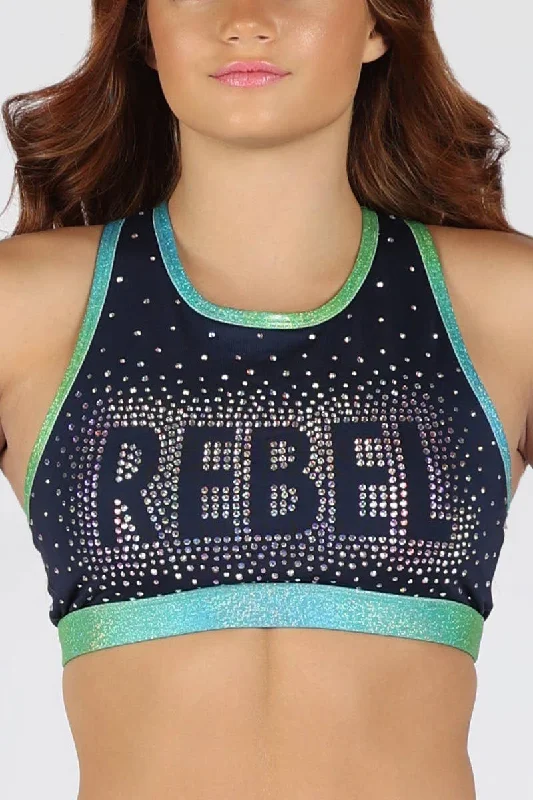 Sadie Sports Bra in Under the Sea Geometric