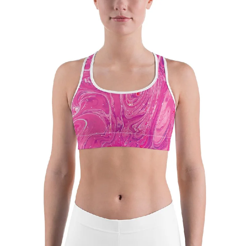 Pink Swirl Sports Bra Refined Women's Velvet