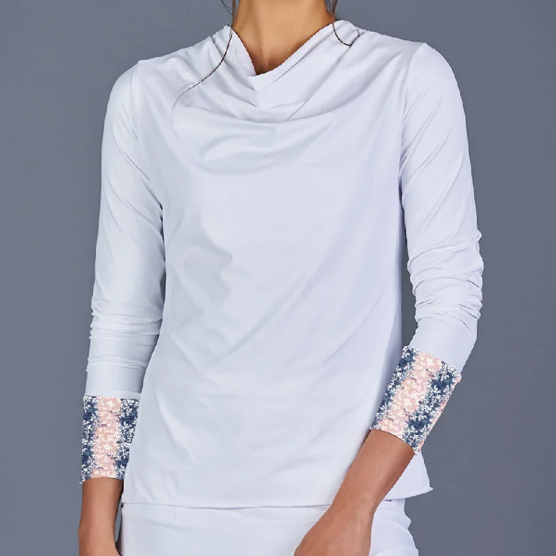 NY Square Long-Sleeve Top (white/print) Modern Women's 