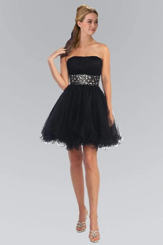 Elizabeth K - GS1053 Jewel Embellished Waist Sweetheart Dress Artistic Women's Hand - painted