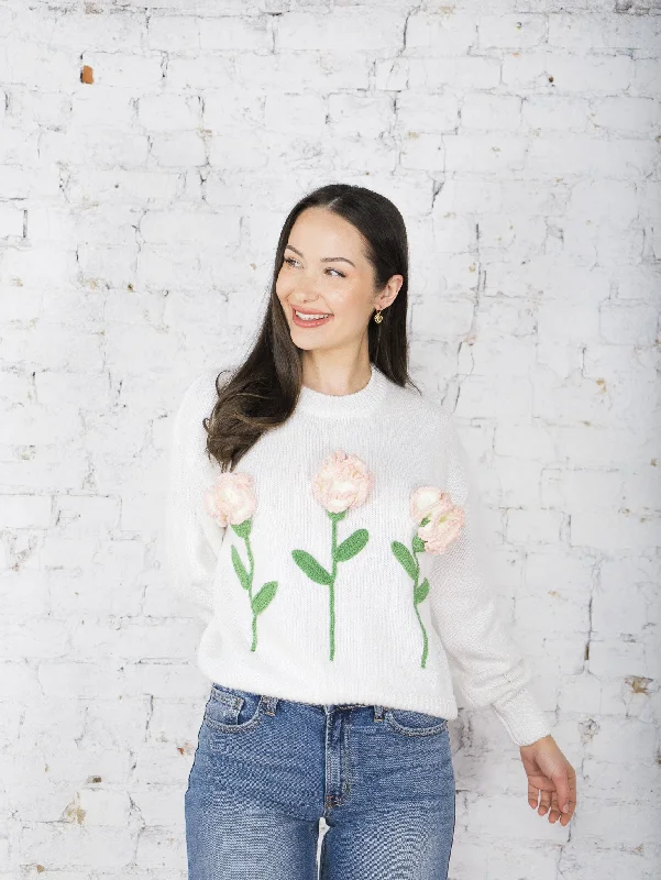 Alaya Rose Sweater Dapper Women's Bow - adorned