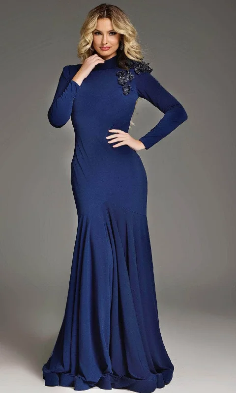 Jovani 40926 - Long Sleeve High Neck Evening Gown Feminine Women's Style 