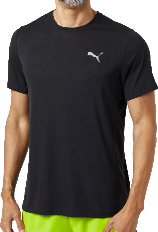 Puma Run Favourite Velocity Short Sleeve Mens Running Top - Black Practical Women's Quick - dry