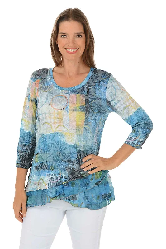 Rising Sun Assymetrical Crinkle Tunic Casual Women's Japanese 