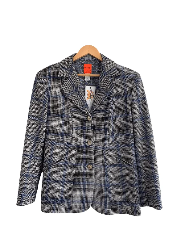 Christian Lacroix 100% Wool Single Breasted Jacket Blue F44 SIZE M/L Traditional Women's Wool