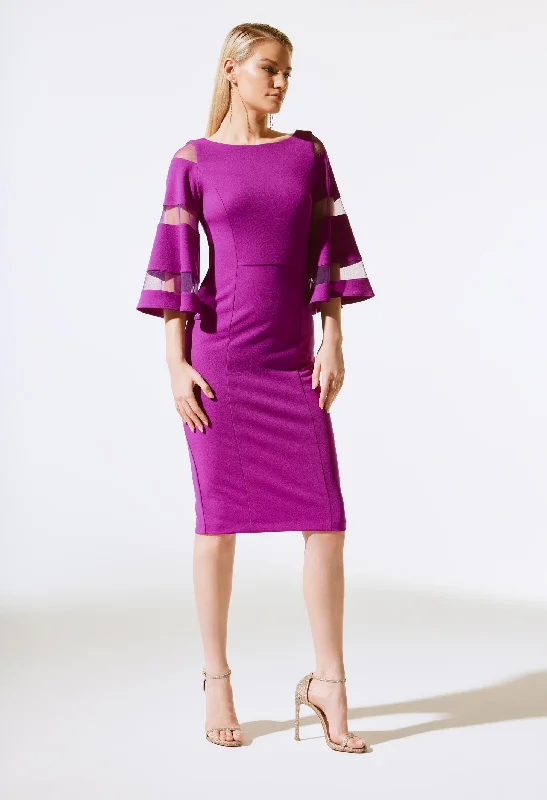 Striped Midi Sheath Dress Cozy Women's Sherpa - lined