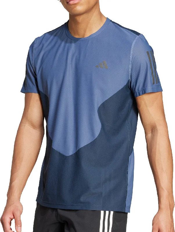 adidas Own The Run Short Sleeve Mens Running Top - Blue Elegant Women's Formal 