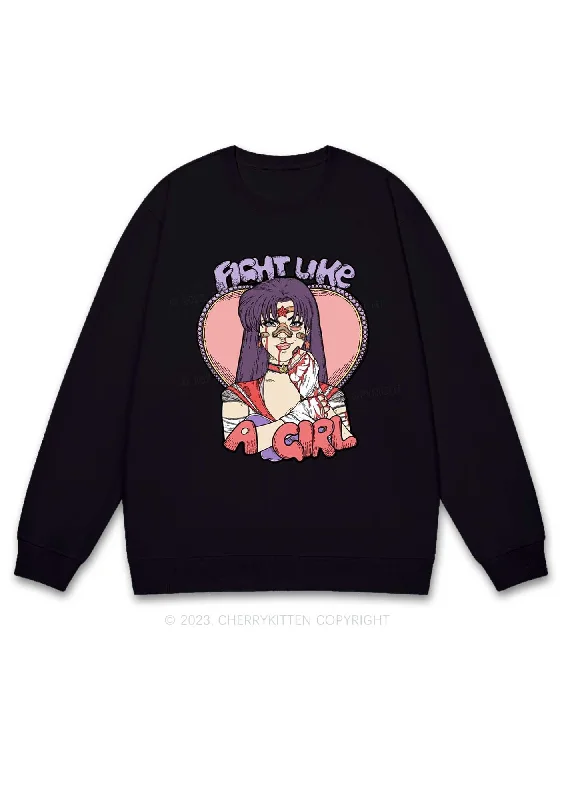Purple Hair Girl Y2K Sweatshirt Cherrykitten Confident Women's Power
