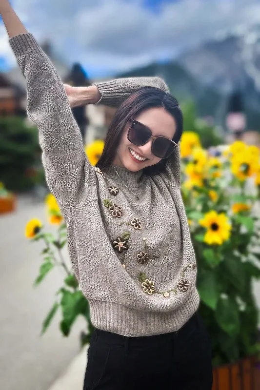Lina Woman Pullover, Qiviuk, Merino & Silk Geometric