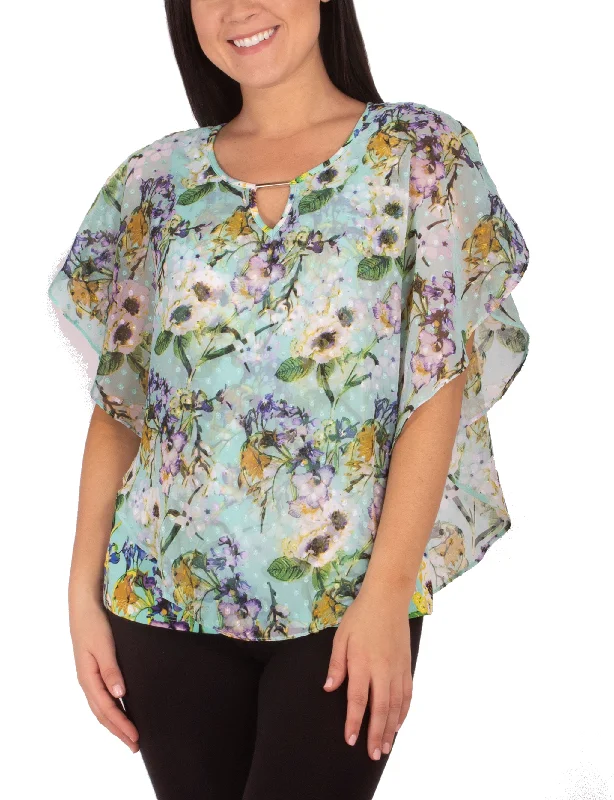 Petite Solid Poncho Top With Hardware At Neck Australian Beach