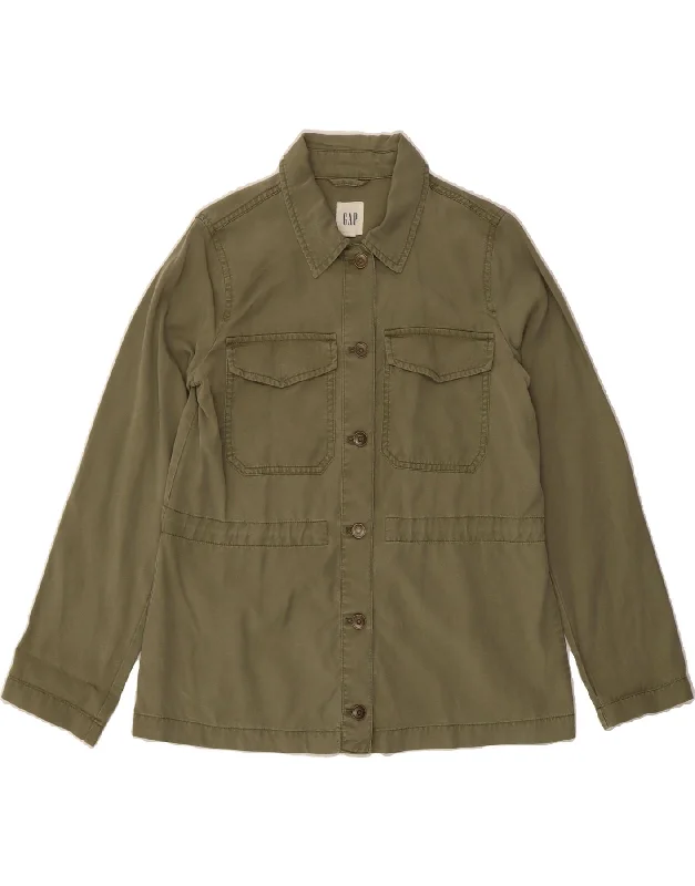 GAP Womens Bomber Jacket UK 10 Small Khaki Tencel Bold Women's Statement