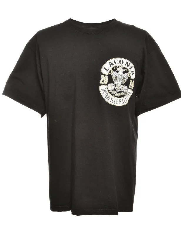 Black Printed T-shirt - L Sophisticated Women's Tailored