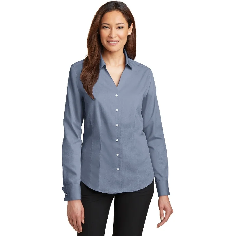 CLOSEOUT - Red House Ladies French Cuff Non-Iron Pinpoint Oxford Shirt Sleek Women's 