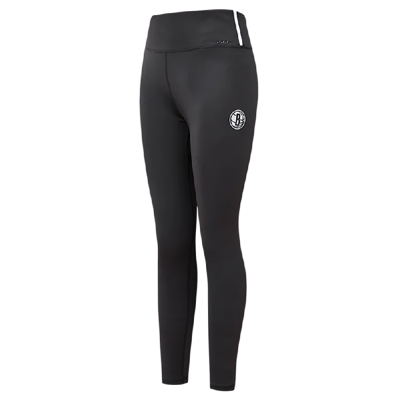 NBA BROOKLYN NETS CLASSIC HIGH RISE WOMEN'S LUX LEGGING (BLACK) Feminine Women's Style 