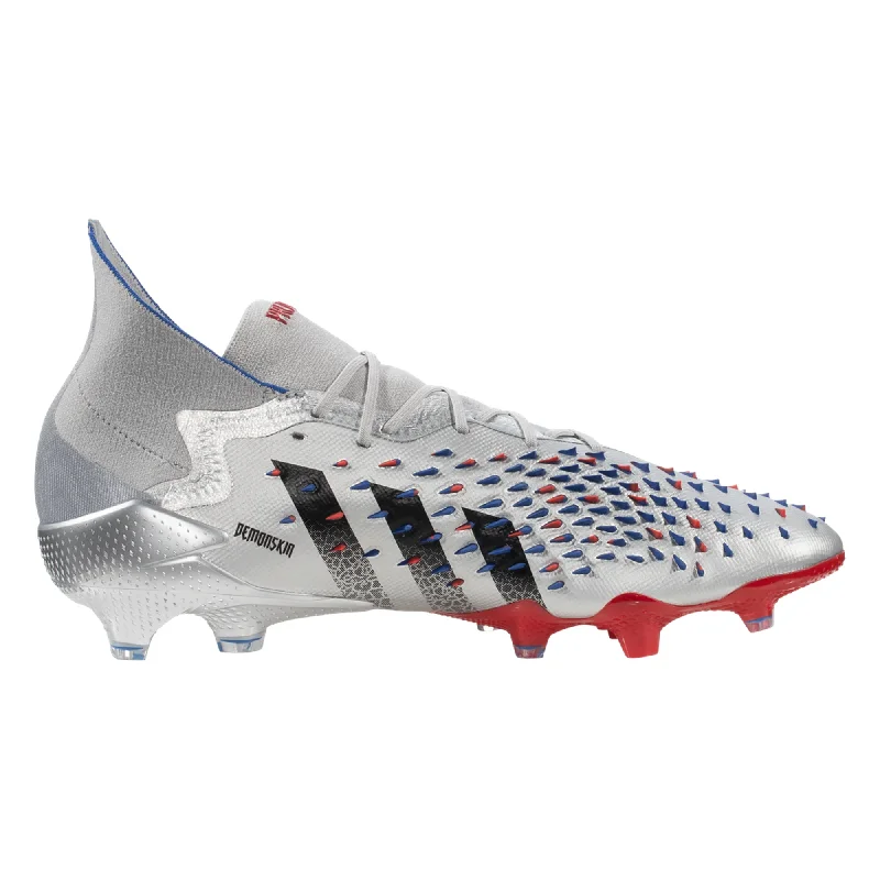 Adidas Predator Freak . 1 FG - Silver Met/Black/Royal blue Dapper Women's 1920S