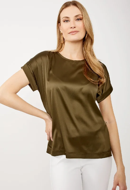 Casual Crew Neck Tee Stylish Women's Neon