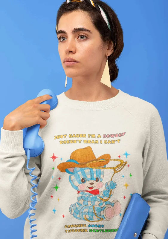 Just Cause I'm A Cowboy Y2K Sweatshirt Cool Women's Distressed