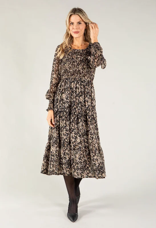 Smocking Bodice Midi Dress Adventure