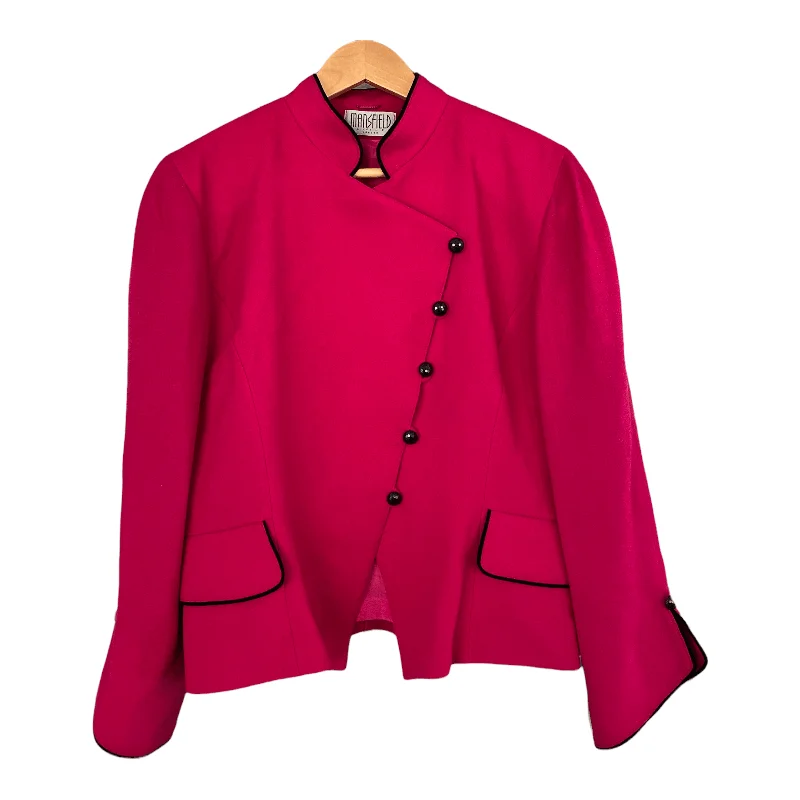 Mansfield Vintage Jacket 100% Wool CeriseUK Size 16 Geometric