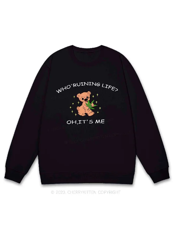Who' Ruining Life Y2K Sweatshirt Cherrykitten Bold Women's Statement