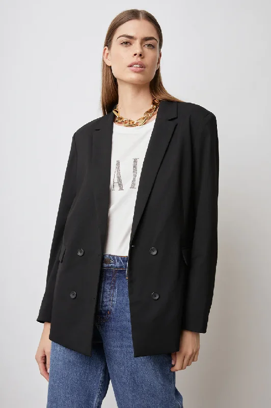Black Twill Jac Blazer Elegant Women's 