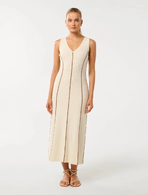Miley Tipped Detail Midi Dress Women