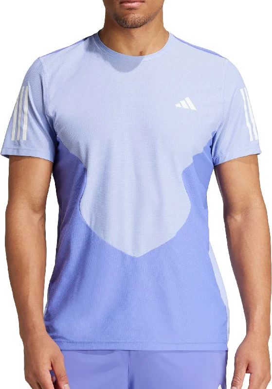 adidas Own The Run Short Sleeve Mens Running Top - Blue Casual Women's Loose - fitting