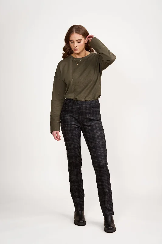 234  Vassalli Slim Leg Full Length Printed Ponti Pull On Pant -Bennett Dynamic Women's Moto