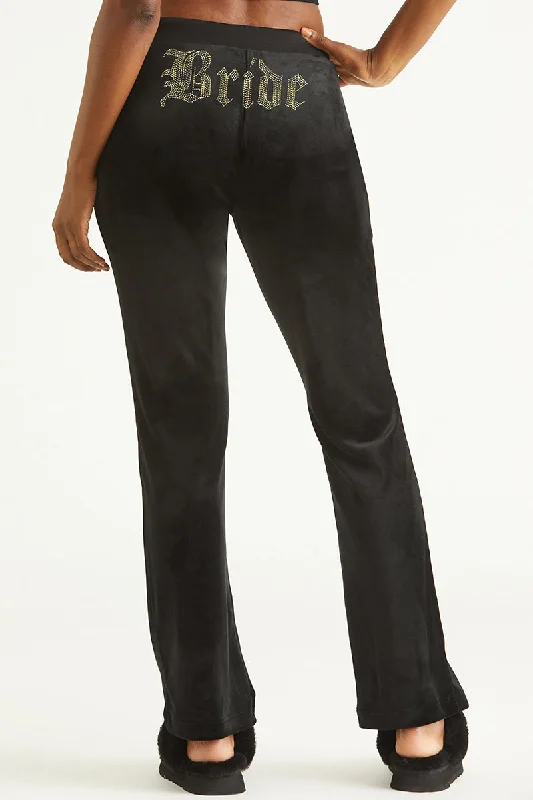 Bride Big Bling Velour Track Pants Unique Women's Upcycled