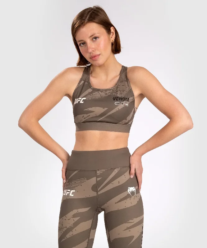 UFC Adrenaline by Venum Fight Week Women’s Sports Bra - Desert Camo Refined Women's Velvet