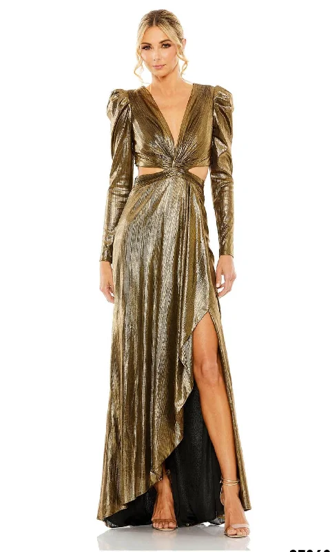 Mac Duggal 27060 - Metallic Cutout V-neck Evening Gown Street