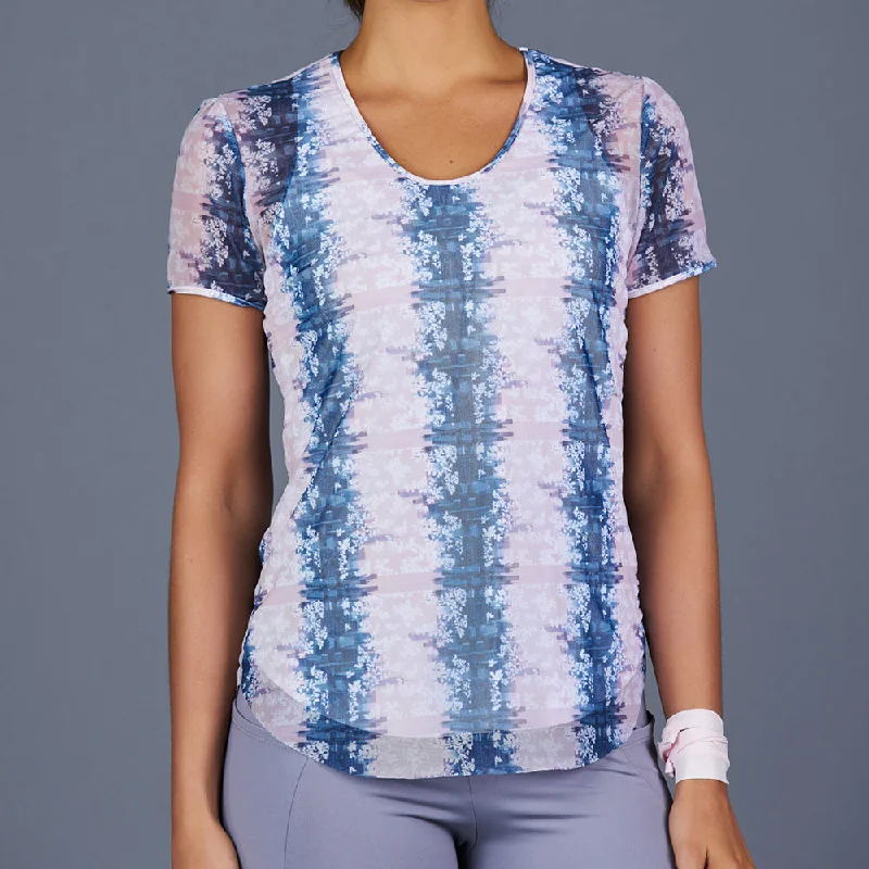 NY Square Lined Tee Preppy Women's College