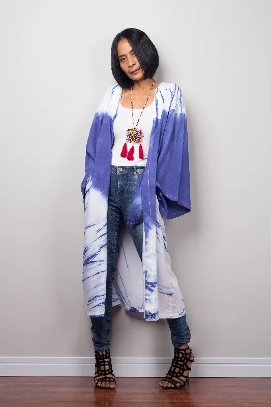 Shibori tie dye robe Monochromatic All - in - one
