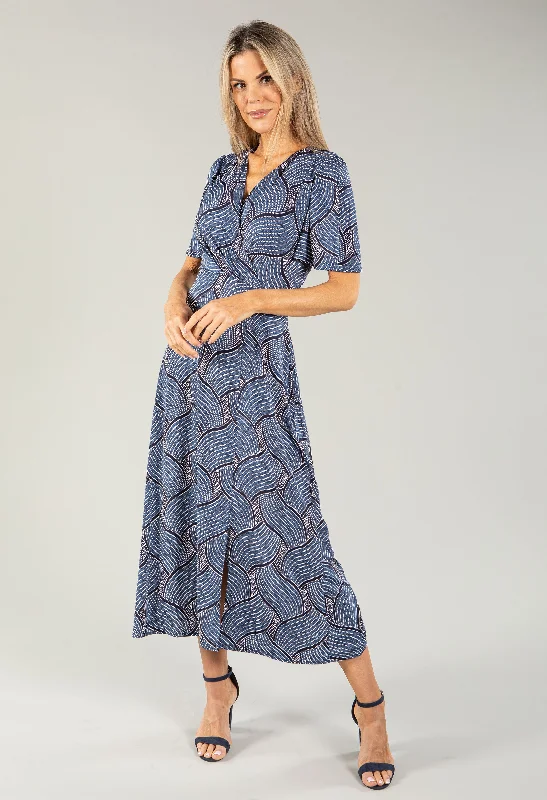Polka Dot Printed Wrap Bodice Dress Tough Women's Military - inspired