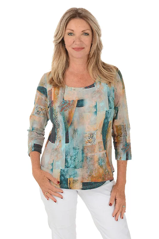 Petite Jaden Shoulder Panel Knit Top Monochromatic Office Style