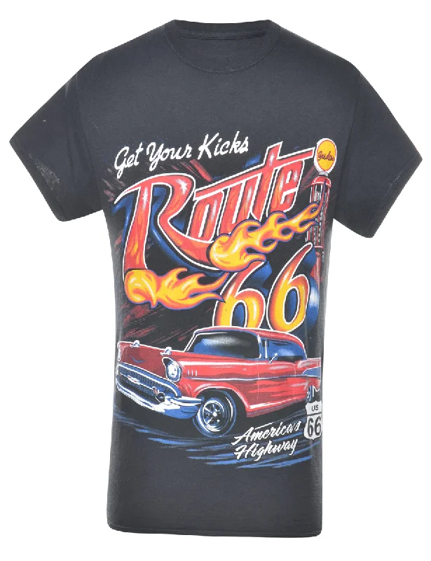 Get Your Kicks Route Printed T-shirt - S Sleek Women's 